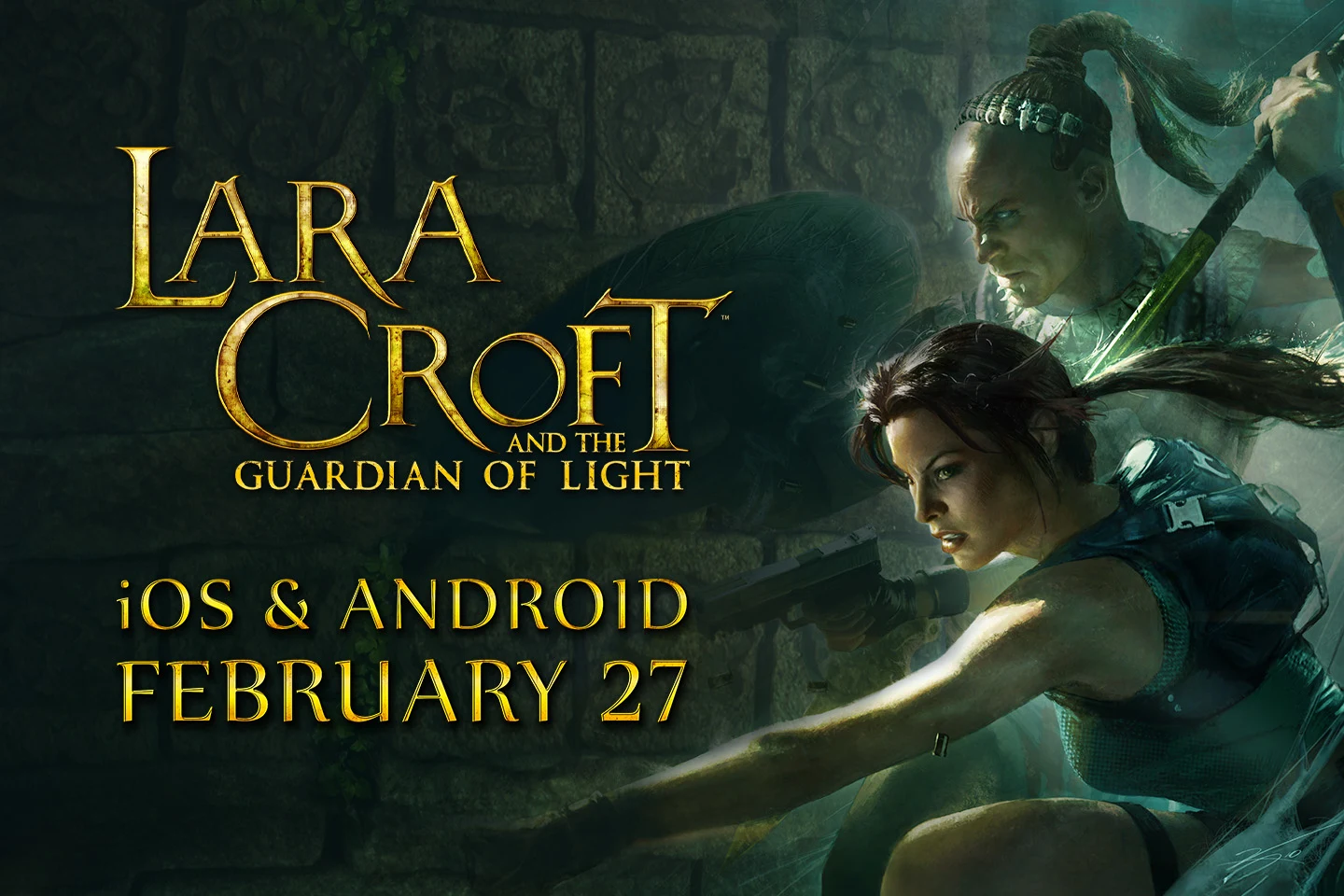 Official Guardian of Light mobile artwork featuring Lara and Totec