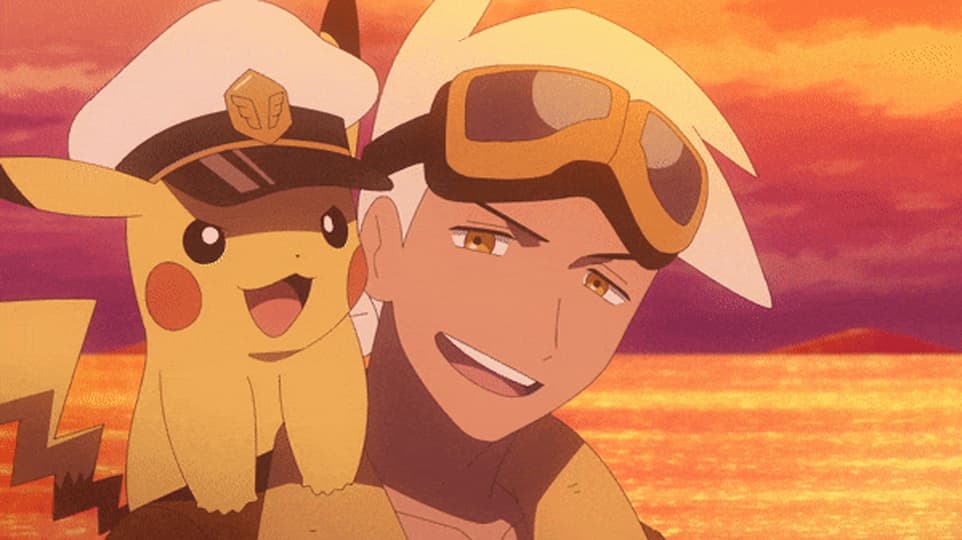 Friede carrying Captain Pikachu in Pokémon Horizons