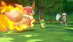 Pikachu battling in an official Pokémon Let’s Go screenshot